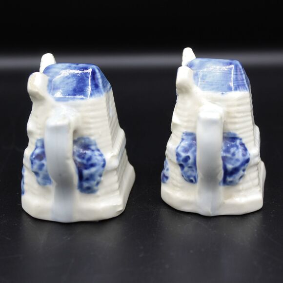 Vintage Dutch Windmill Salt Pepper Shakers Holland Delft Style Occupied Japan - Picture 3 of 6